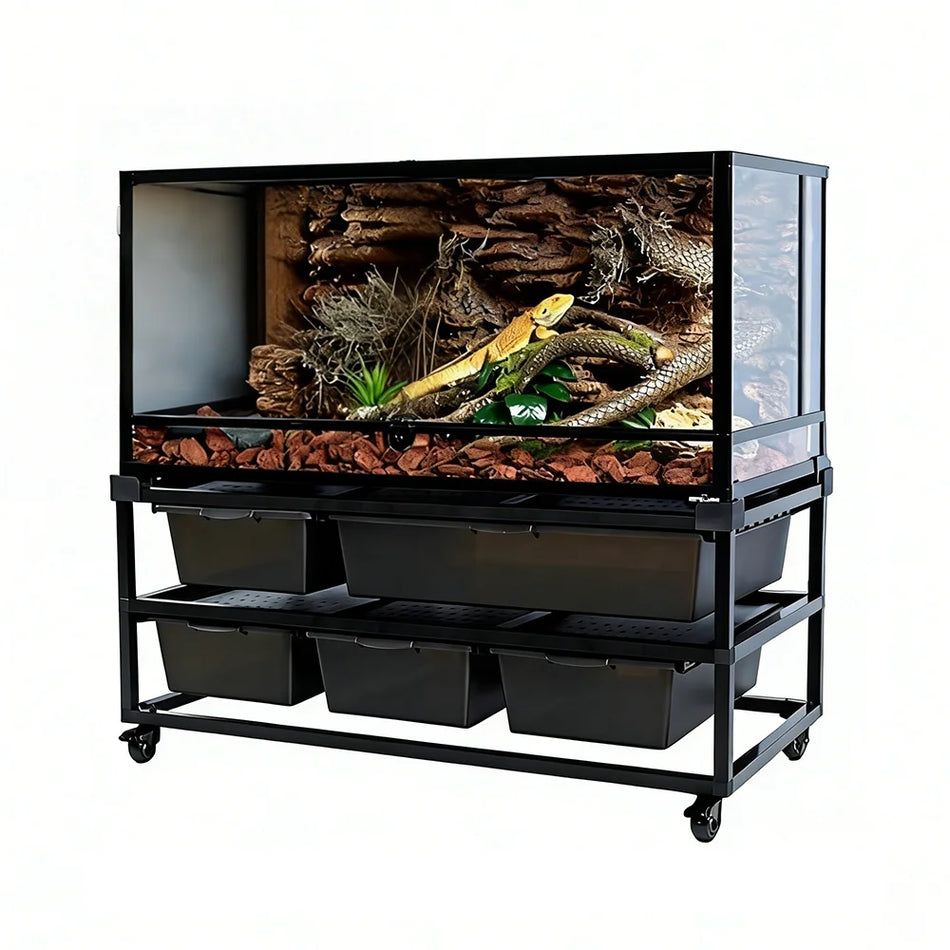 2026 New Style Reptizoo Reptile Breeding Box for Geckos Lizards & Snakes-Stackable Shelf Rectangular Design