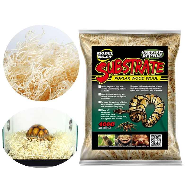 400g Poplar Wood Wool Insects Box Pet Cushion Material Reptile Carpet Mat Material Bottom