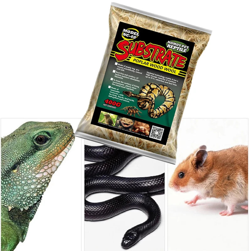 400g Poplar Wood Wool Insects Box Pet Cushion Material Reptile Carpet Mat Material Bottom