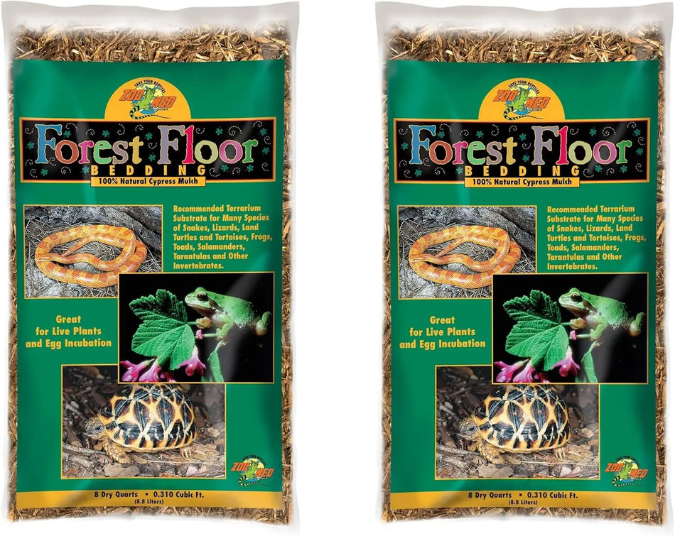 Premium Forest Floor Bedding, 8-Quart Size, Pack of 2 - Ideal for Reptile and Amphibian Habitats