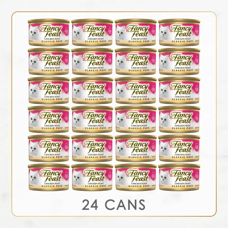 Wet Kitten Food in Classic Pate Texture with Real Chicken, Perfect for Growth and Digestion, Convenient 3 oz Cans, Assorted Pac