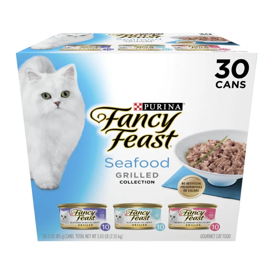 Purina Grilled Food, Wet Cat Food, Seafood, 3 oz Cans