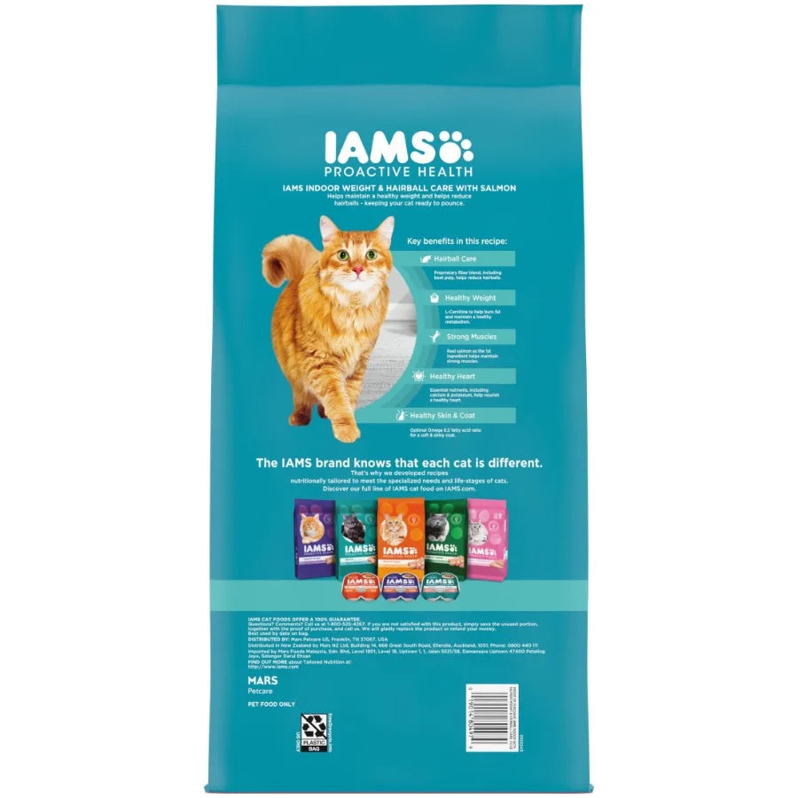 Proactive Health Salmon Dry Cat Food for Adult Cats, Natural Ingredients with Omega-3, 7 Lb Bag, Light Brown Color, Supports Di