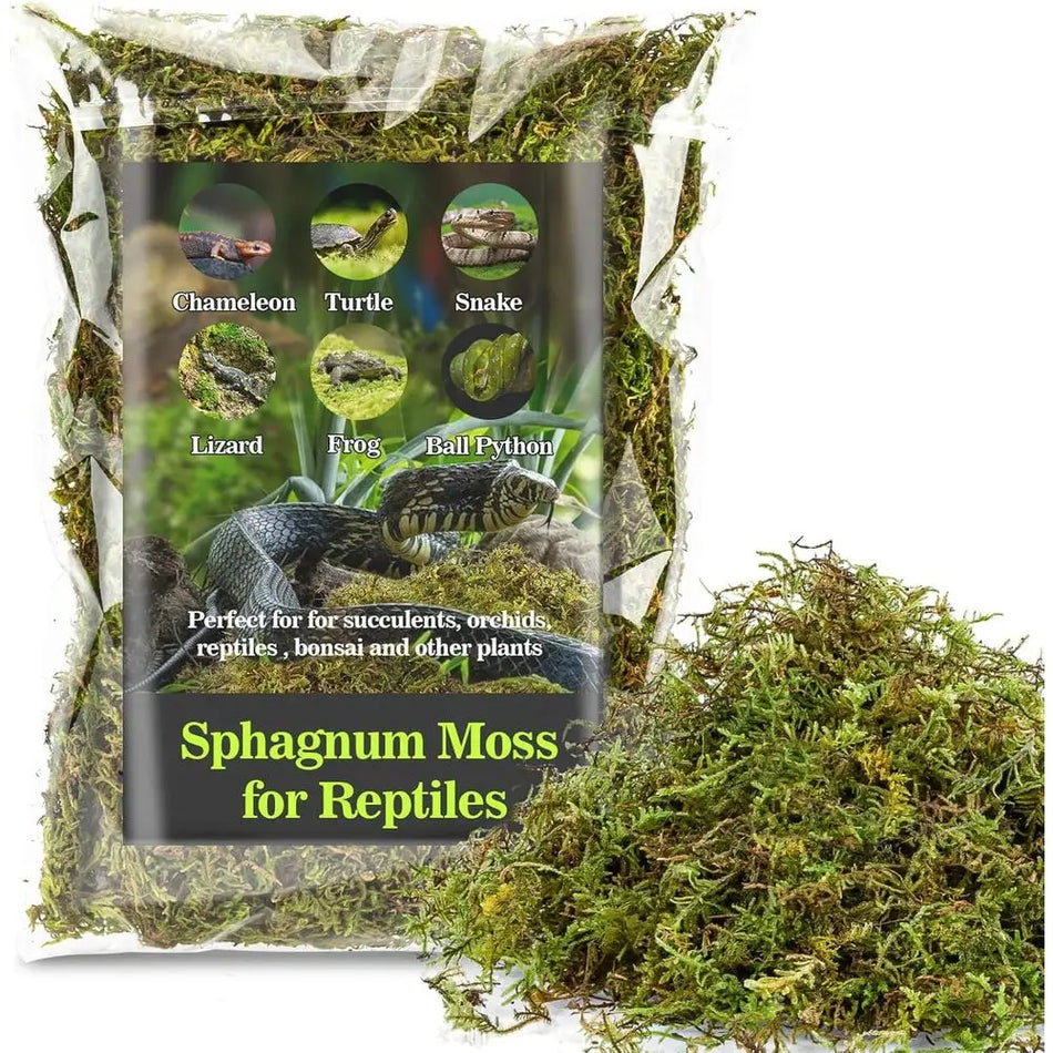 Sukh Sphagnum Moss or Reptiles - Terrarium Reptiles Moss Green Dried Peat Moss Habitat Bedding Moss or Snakes Turtle rog Gecko a