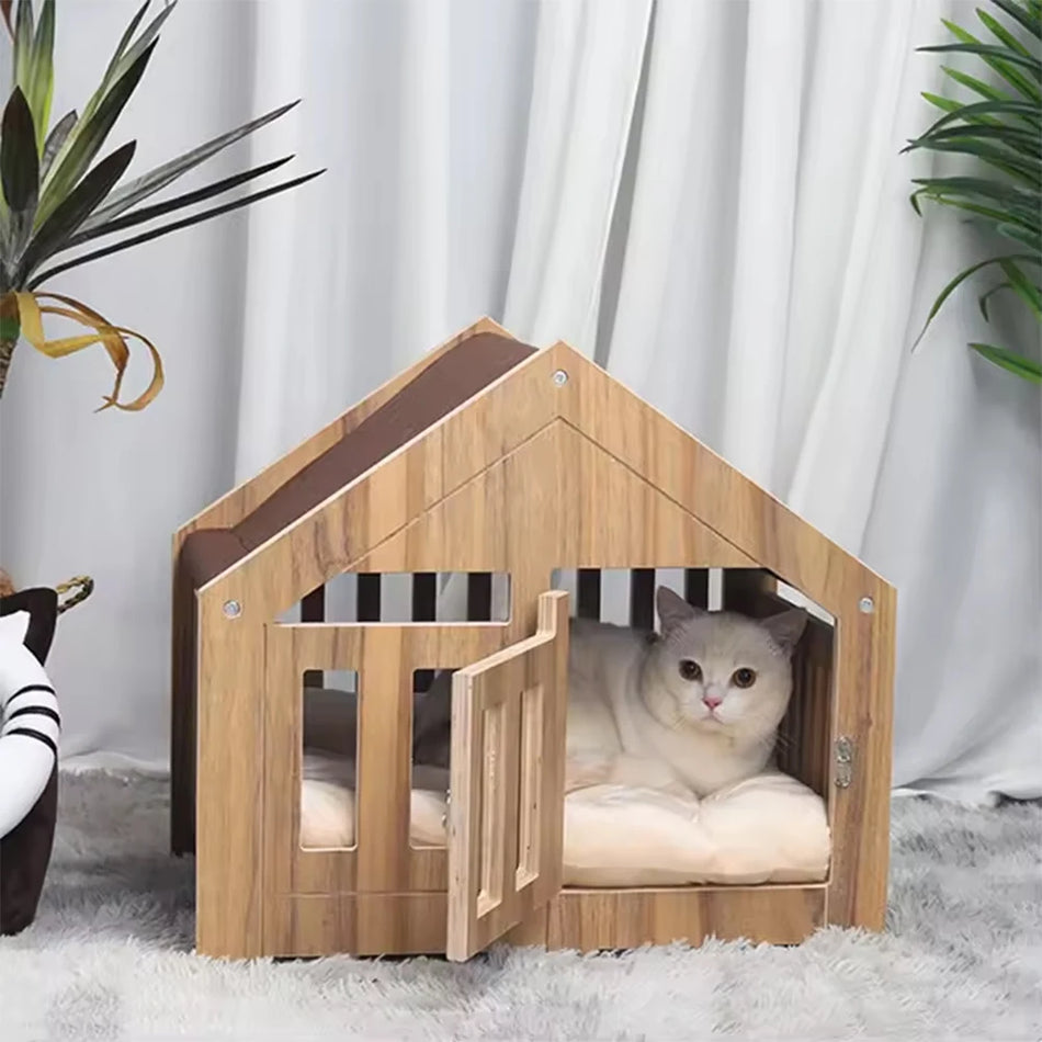 Large Modern Pets Wooden Houses Dog Cage House Furniture Solid Wood Dogs Kennel  Cages