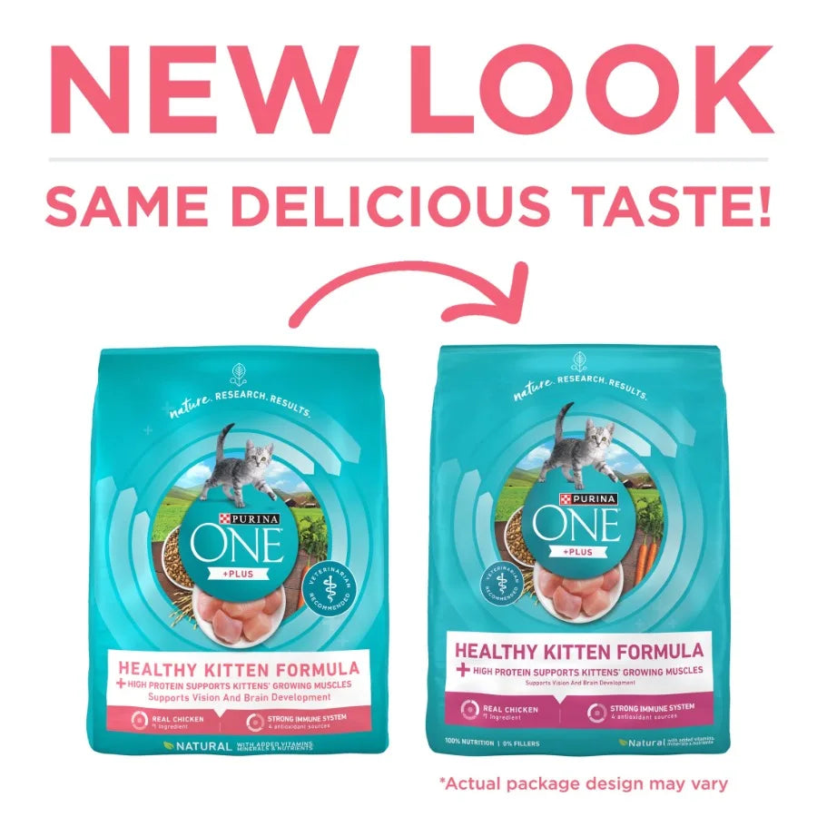 High Protein Natural Dry Kitten Food for Healthy Growth and Development, Grain-Free Recipe with DHA and Taurine, 7 lb Bag, Brow