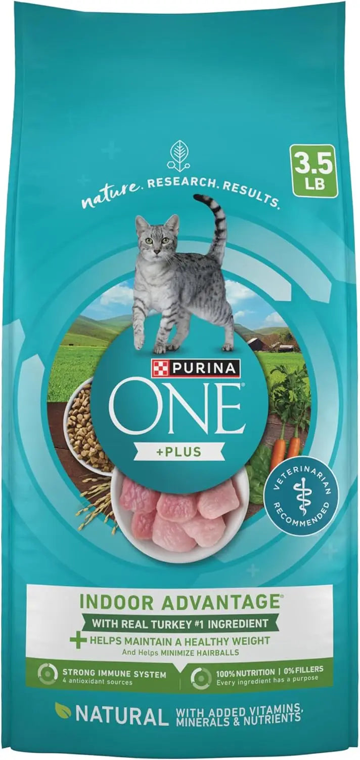 Low Fat Weight Control Dry Cat Food for Indoor Cats, Turkey Flavor, 3.5 lb Bag