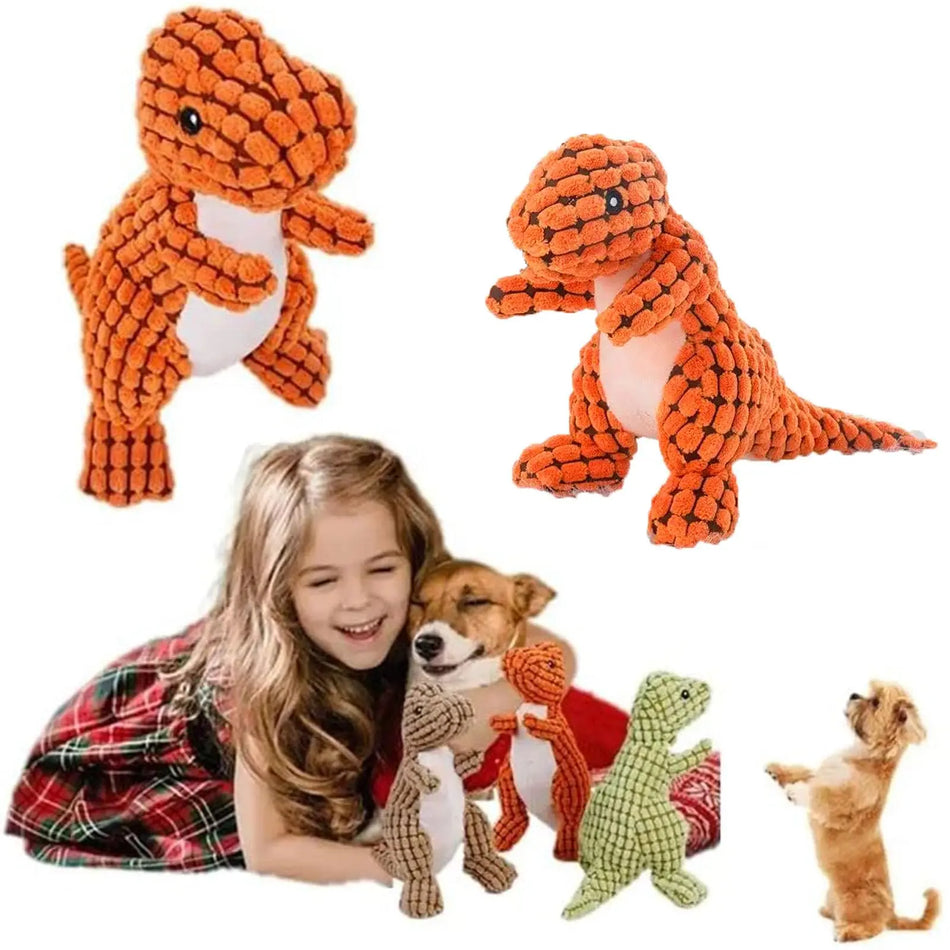 Squeaky Dog Toys Plush Dog Toy Stuffed Durable Dog Chew Toys For Small Middle And Large Dogs，Dinosaur Toys