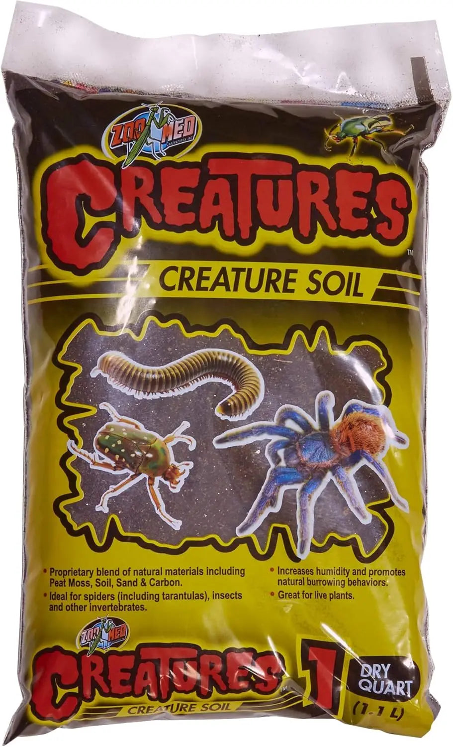 Natural Reptile Substrate - Peat Moss, Soil, Sand & Carbon Mix for Spiders, Insects & Live Plants