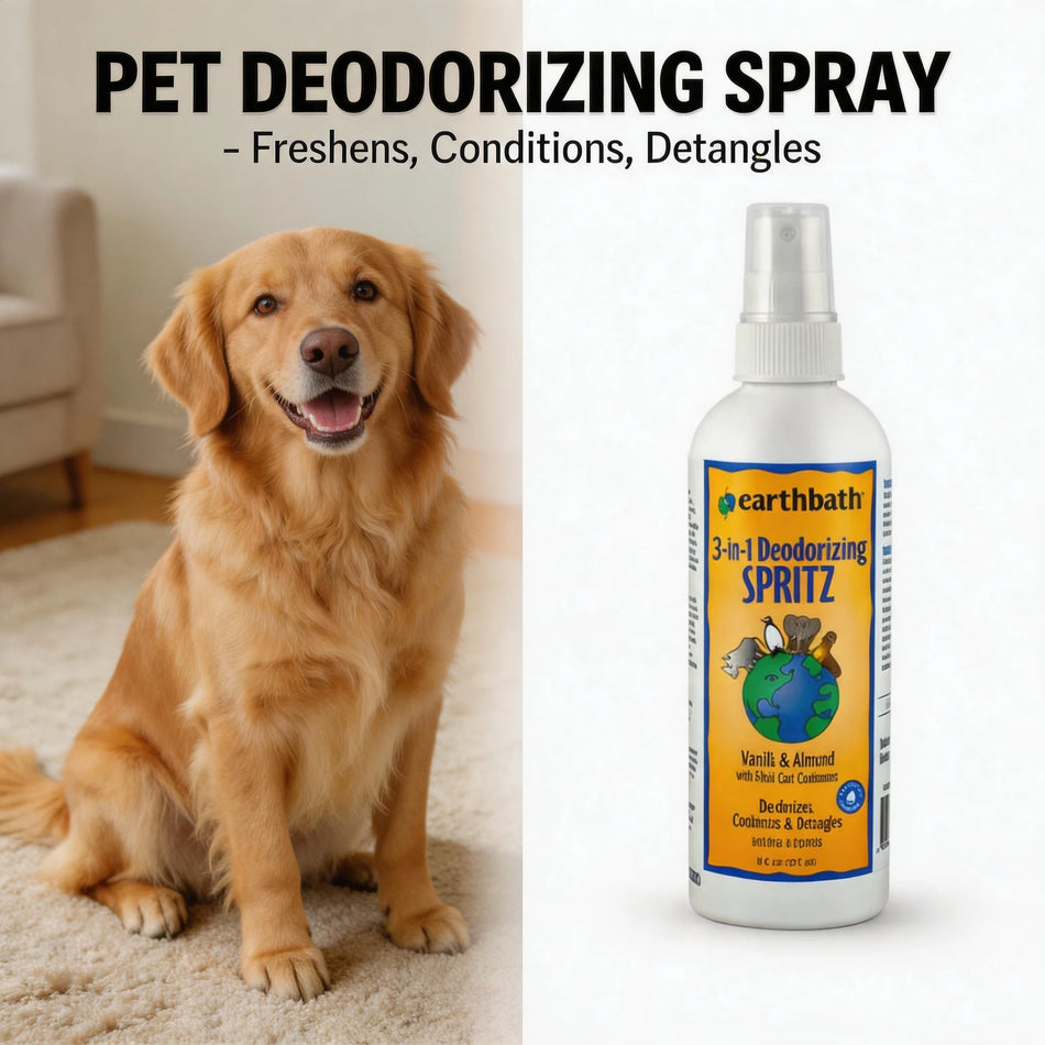 Dog Odor Eliminator for Strong Odor 100ML 3-in-1 Dog & Puppy Deodorizing Spritz Dog Wash Spray Dog Bathing Supplies