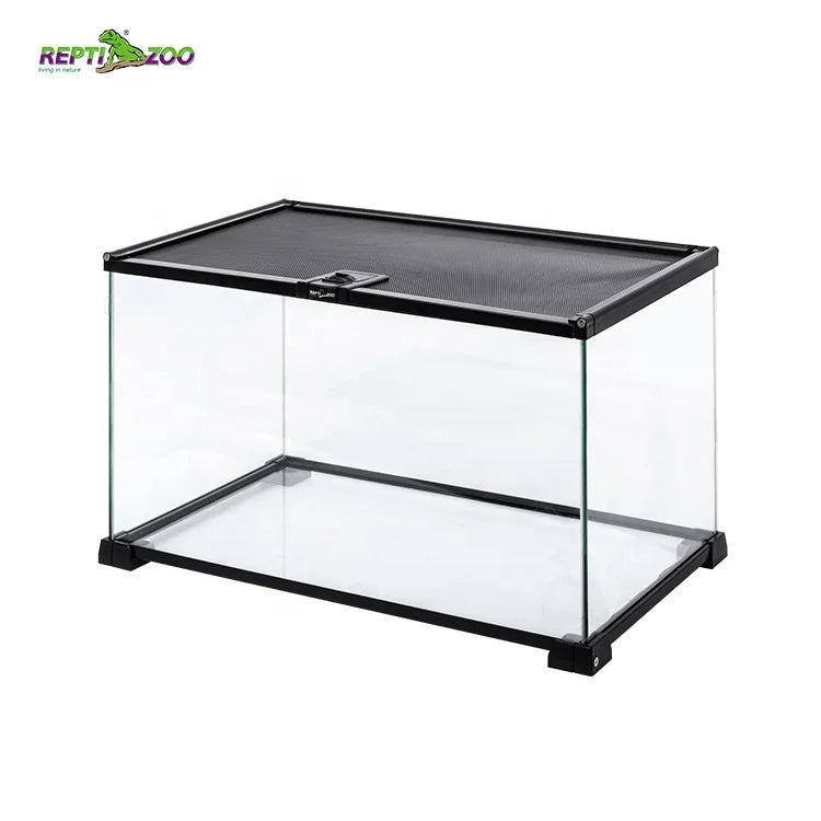 PetJoyZone 15 Gal 55 L Glass Eco-Friendly Triangle Reptile Terrarium For Geckos Chameleons Snakes & Lizards