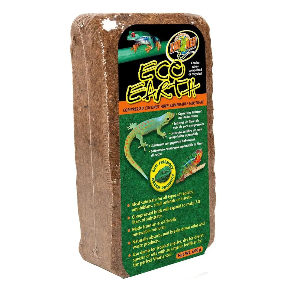 Eco Earth Compred Cnut iber Substrate Reptiles 1 Brick - 3 Pack