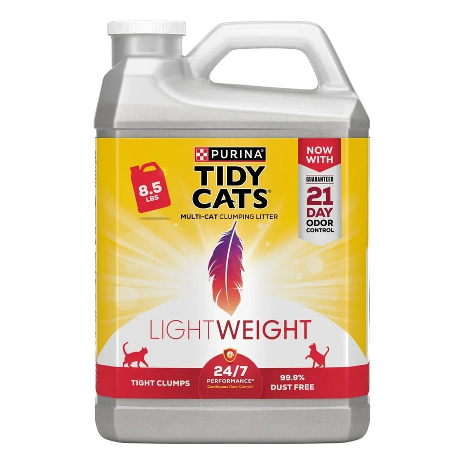Lightweight Clumping Cat Litter Low Dust Ammonia Control 24/7 Odor Control Fresh Clean Linen Scent Easy Scoop 8.5 lb Jug