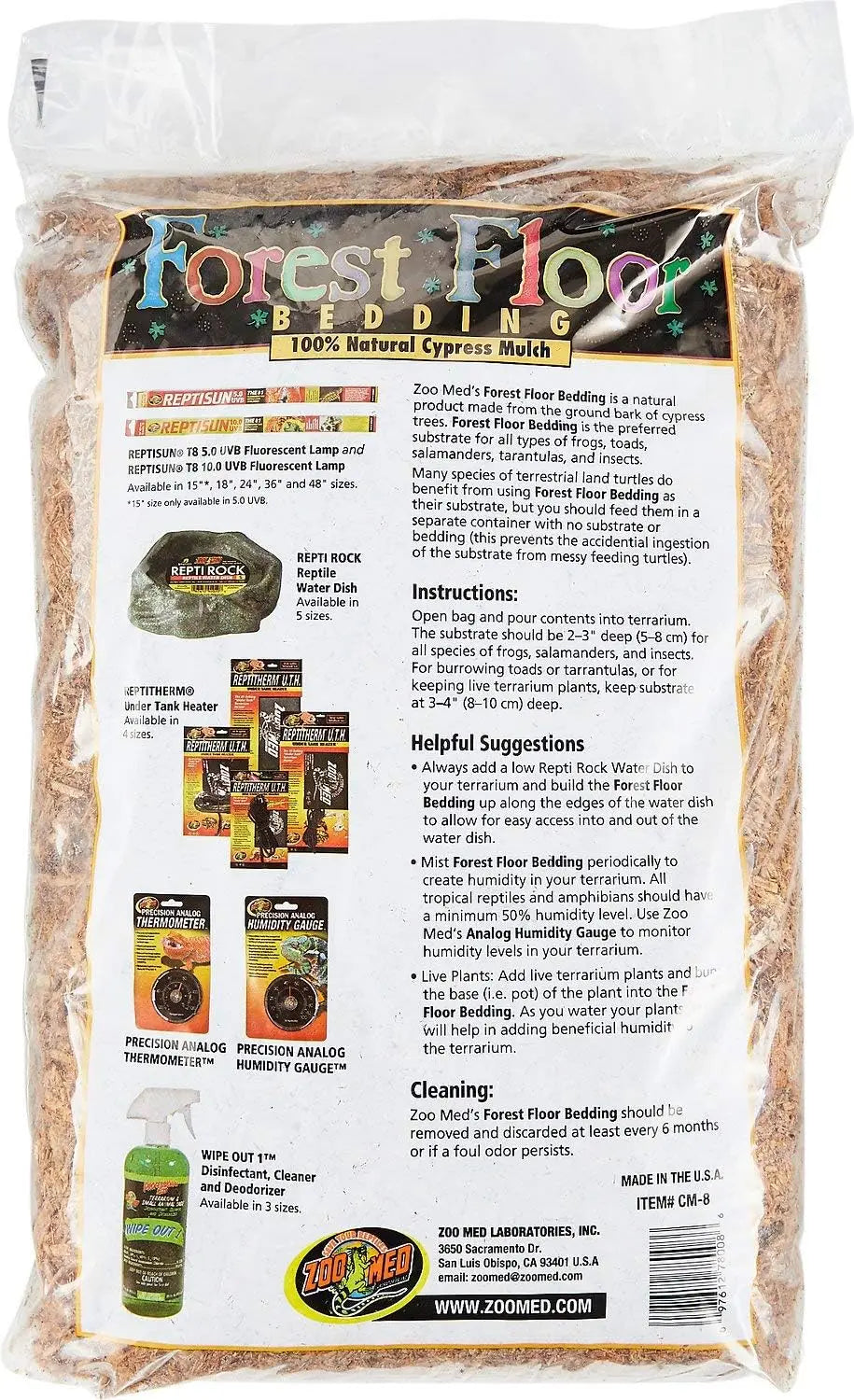 Premium Forest Floor Bedding, 8-Quart Size, Pack of 2 - Ideal for Reptile and Amphibian Habitats