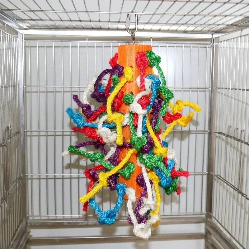 Parrot Toys, Colorful Sword Hemp Rope, Bird Supplies, Bird Toys