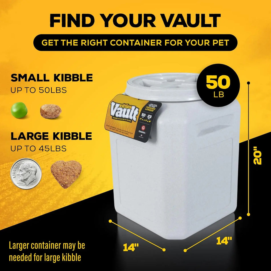 Airtight Pet Food Storage Container for Dog and Cat Kibble, 50 lbs Capacity, Keeps Food Fresh