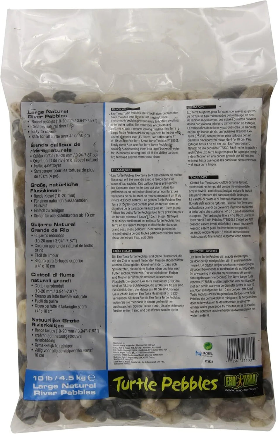 Smooth River Pebbles for Turtle Tank, Large 10lb Bag 0.3-0.4 Inch