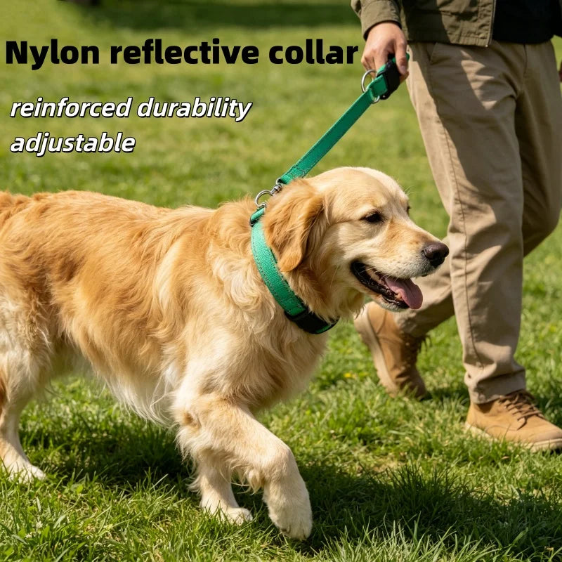 Pet collar, reflective dog collar, adjustable to prevent strangulation, shockproof, suitable for small and medium-sized dogs