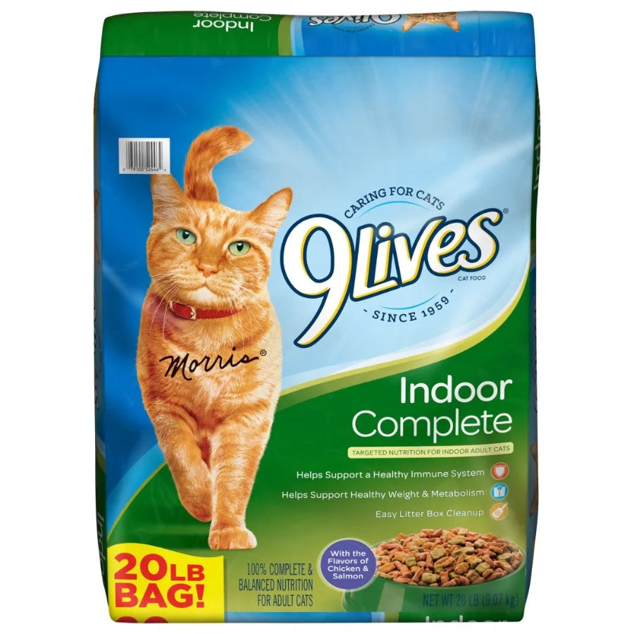 Indoor Complete Dry Cat Food with Chicken Salmon Flavor for Adult Cats, 20 lb Bag High Protein, Digestive Support, Hairball Con