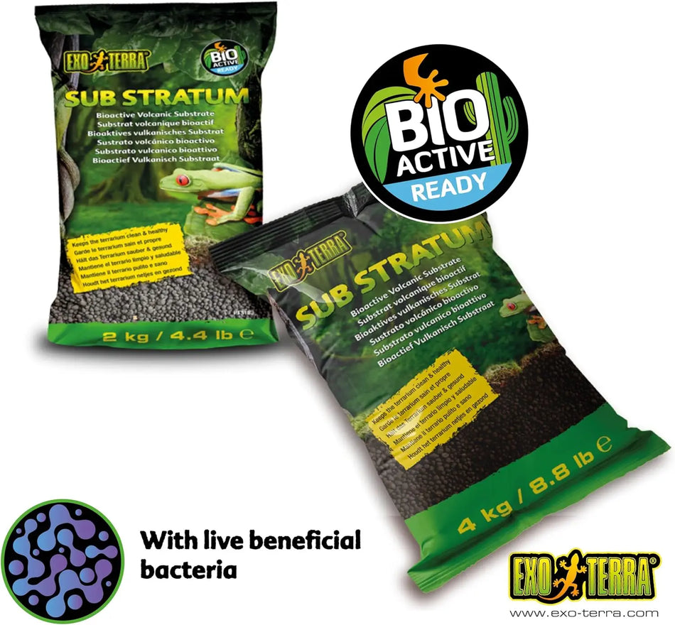 Bioactive Volcanic Substrate for Reptile Terrariums, Eliminates Odor, Controls Moisture, 8.8 lb