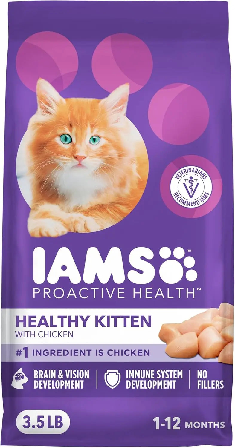 Healthy Kitten Dry Cat Food with Real Chicken, 3.5 Lb Bag for Growing Cats