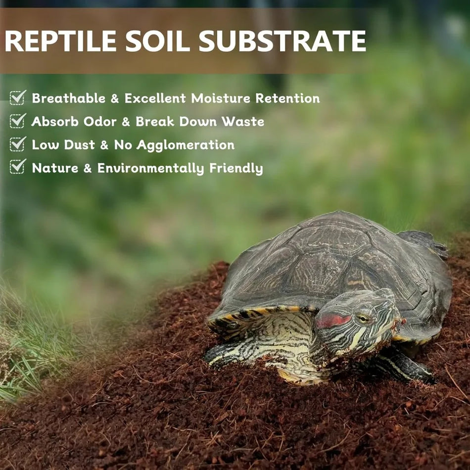 Natural Reptile Soil Substrate 3L for Tortoise, Snake, Lizard, Hermit Crab, Tarantula, Leopard Gecko, Bearded Dragon