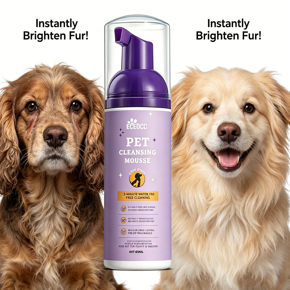 All Breeds Cat Dog Waterless Shampoo Mousse No Bath Needed Refreshing Hair Cleanser Odor Elimination Pet Daily Grooming Supplies