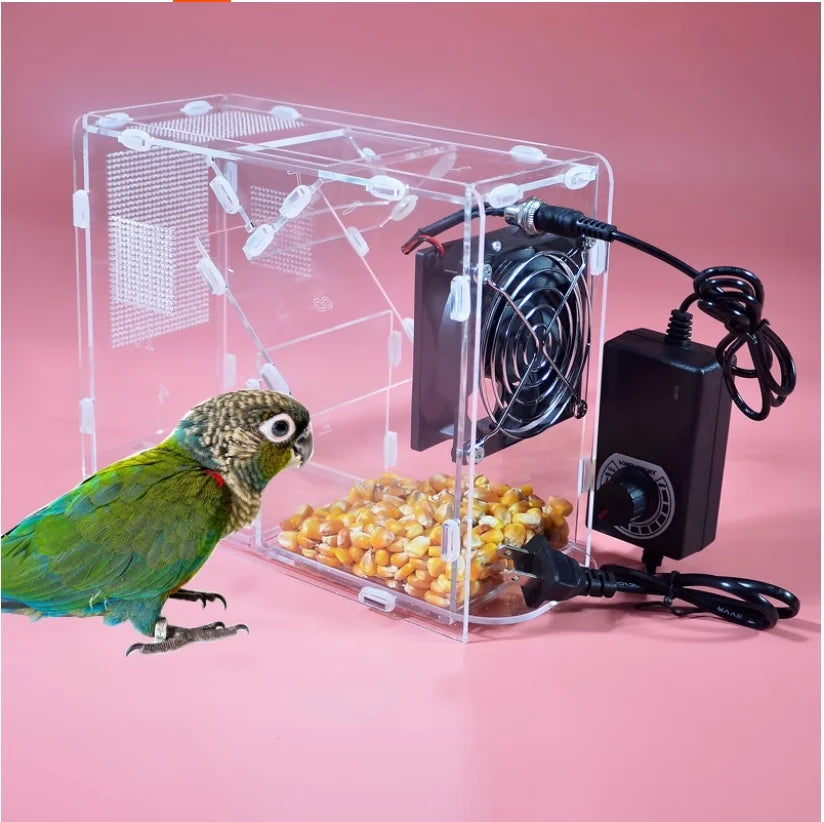 Mini Bird Food Shell Blower Household Washable Grain Peeling Blower Bird Supplies Tools Adjustable Speed