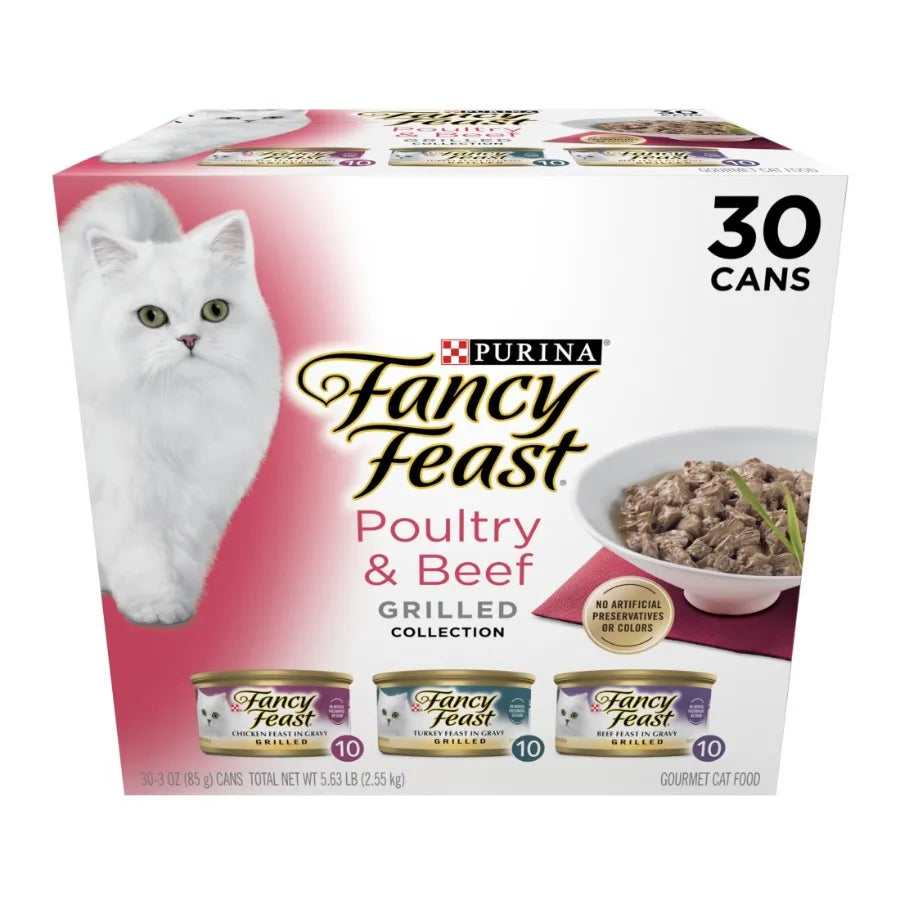 Purina Grilled Kitten Food, Wet Cat Food, Poultry and Beef, 3 oz Cans 30 Pack