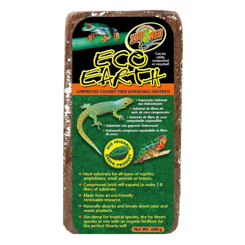 Eco Earth Compred Cnut iber Substrate Reptiles 1 Brick - 3 Pack