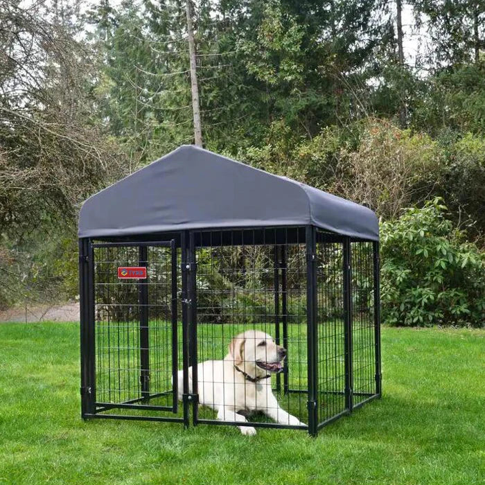 4x4x4.3 ft Heavy Duty Dog Kennel Villa House Animal Camping Cage Fence