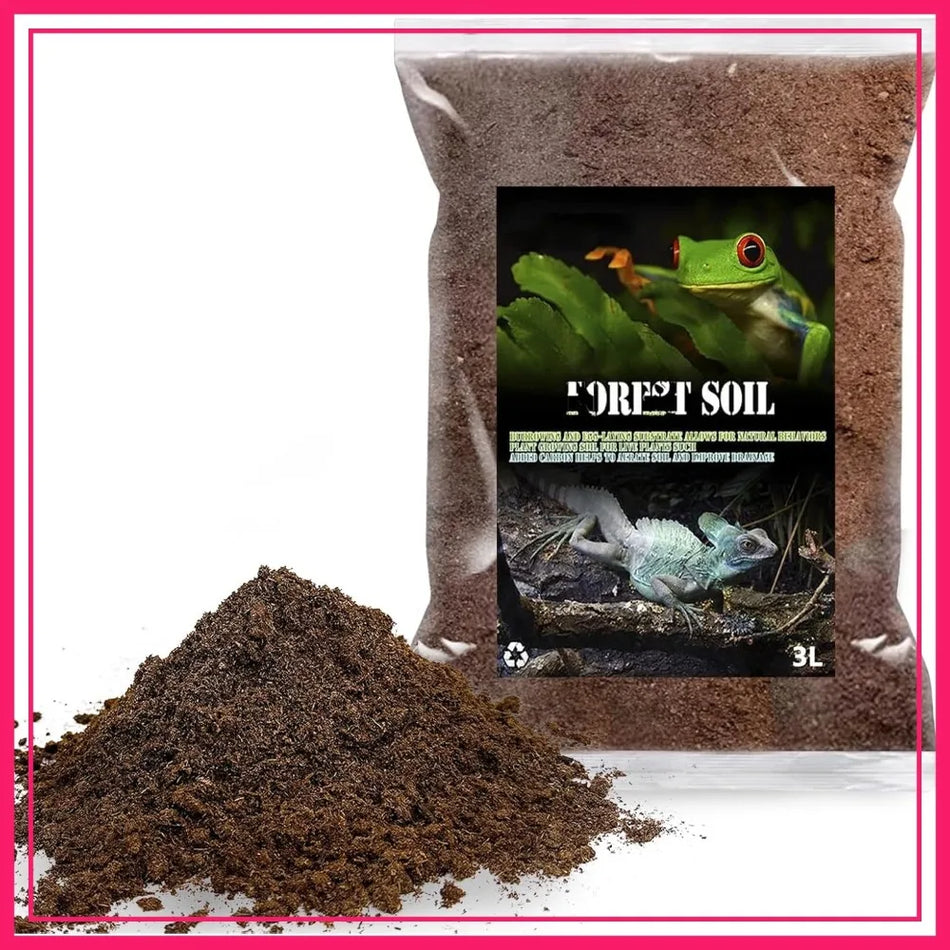 Natural Reptile Soil Substrate 3L for Tortoise, Snake, Lizard, Hermit Crab, Tarantula, Leopard Gecko, Bearded Dragon